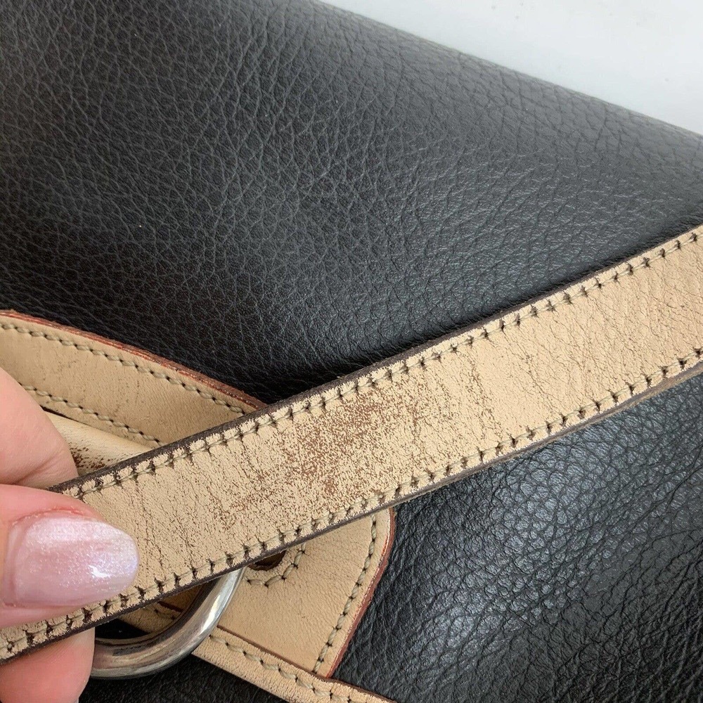 Dooney Bourke Purse Vintage Womens Black Leather Adjustable Strap Bag - Picture 8 of 9
